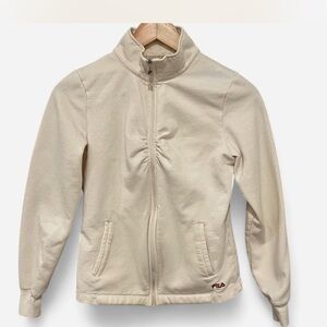 FILA Cream Full-Zip Mock Neck Jacket